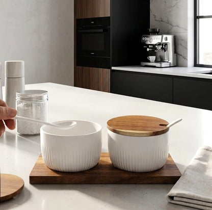 Sugar Pot Set with Platter